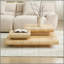 Table basse 3 pièces modulaire empilable - aspect bois naturel, devant en MDF Mordern, table basse carrée de 39,37 pouces pour le salon, sans assemblage, couleur naturelle