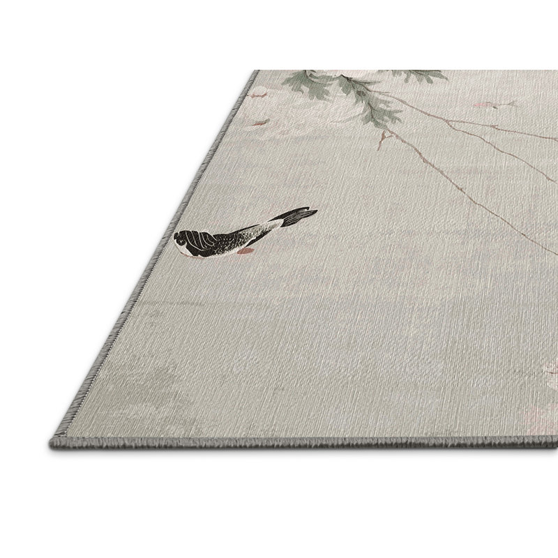 Tapis gris lavable à la machine, Carré 6 pi