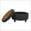 Repose-pieds rond avec rangement de 25 pouces avec plateau, repose-pieds rembourré en tissu avec plateau amovible-1215677378