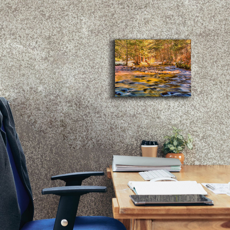 «Golden Hour River Reflection on Canvas» par Mark A Paulda, reproduction, H 12 po x l 16 po x P 0,75 po