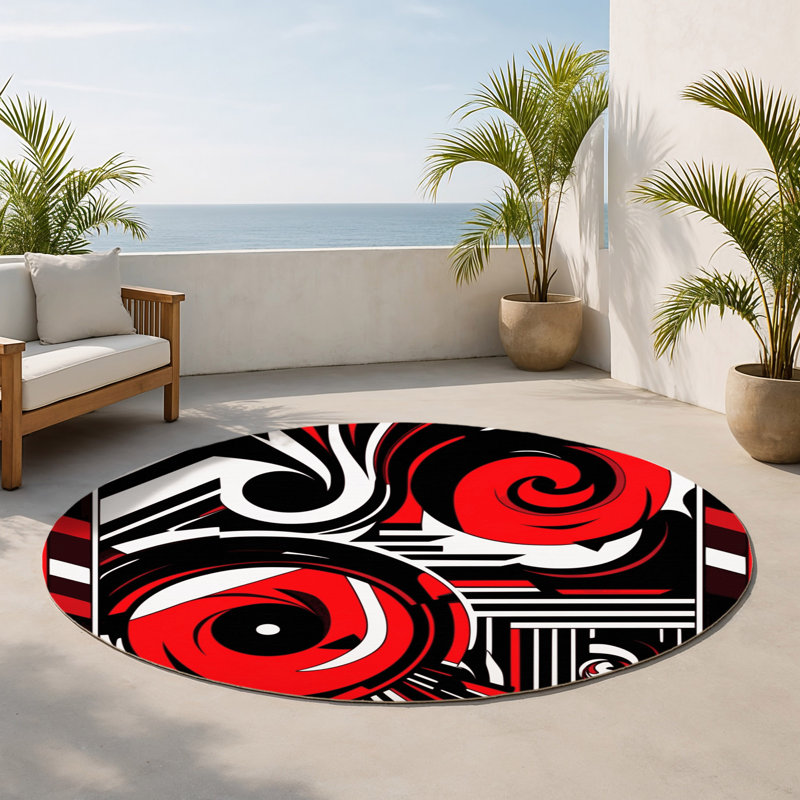 Velvet Void Indoor And Outdoor Area Rug, Round 5'