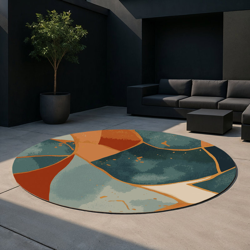 Tapis intérieur et extérieur Sierra Streams, Rond 5 pi