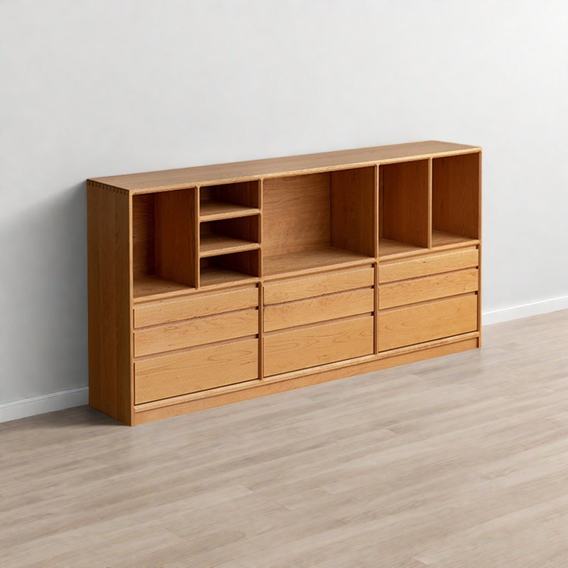 Bibliothèque élégante et classique, (3 tablettes) H 31,4 po x l 70,8 po x P 11,8 po, Brun