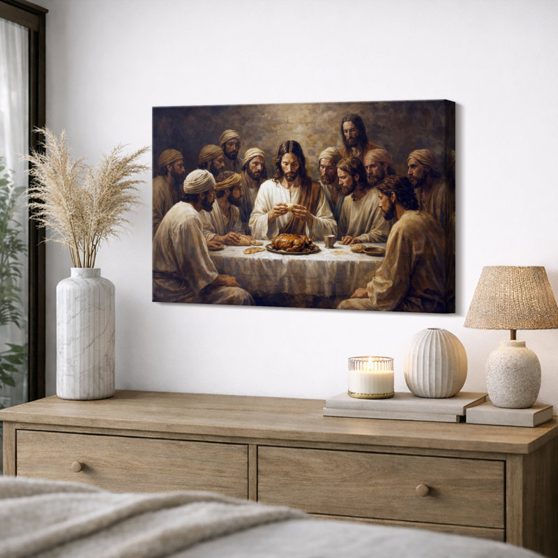 Illustration de scène religieuse, souper biblique, images de salle à manger, impression sur toile encadrée, impression numérique