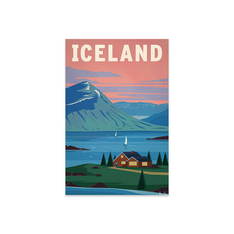 Islande, impression sur verre acrylique, H 24 po x l 16 po x P 0,25 po