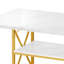 Table de salle à manger rectangulaire moderne 47 ", table de salle à manger, table multifonctionnelle avec tablettes double couche-2147465151-2147465148