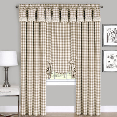 Aerilyn Buffalo Plaid Checkered Gingham Farmhouse Extra Long Window Curtain Panel