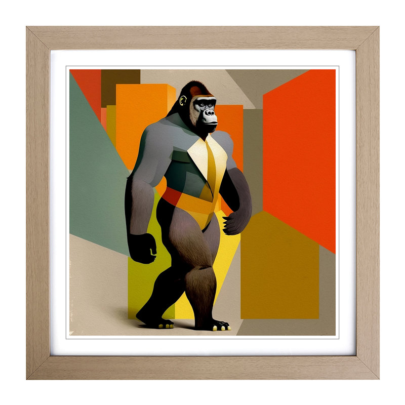 Gorilla Bauhaus - Framed Print, Oak