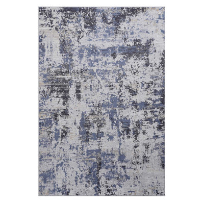 Collection Denim Abstract Doormat Rug