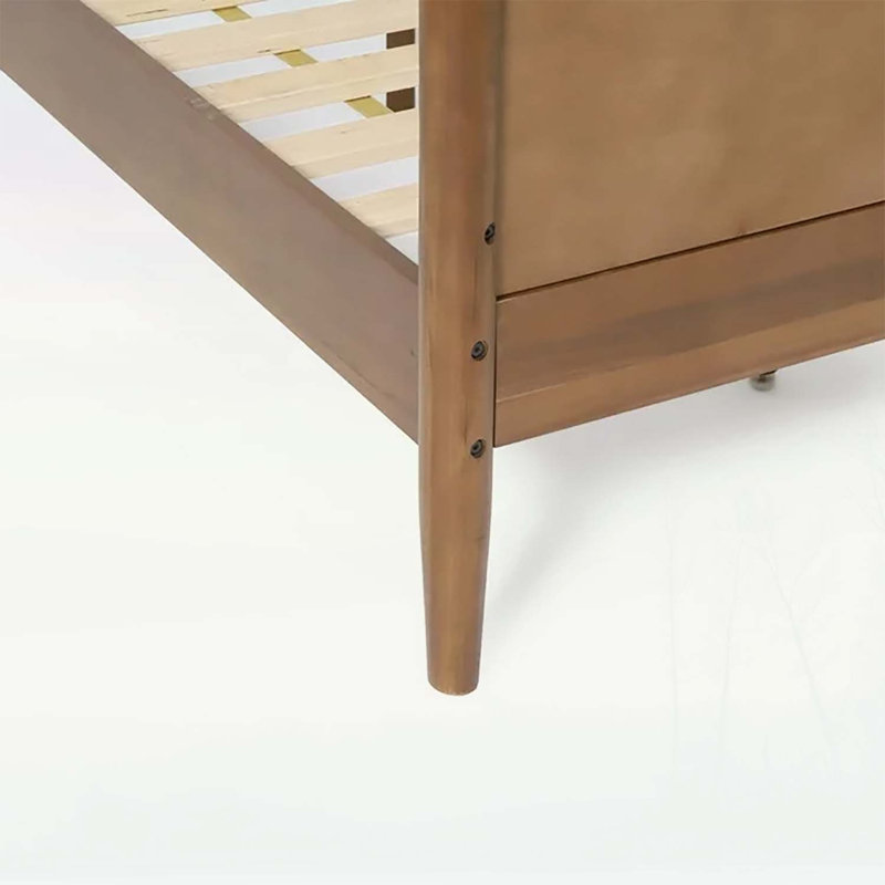 Lit plateforme en bois, simple TG avec design Mid-Century et fabrication en bois d'acacia durable