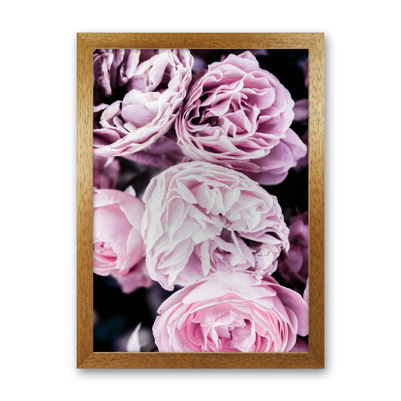 Pink Flowers I by Victoria Frost - Print, Oak Framed, 34cm H x 25cm W x 3cm D