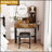 LED Lighted Makeup Vanity With 3 Color Options And Power Outlets, Spacious Storage, Sturdy Metal Legs, And Comfortable Metal Chair For Bedroom Or Dressing Room