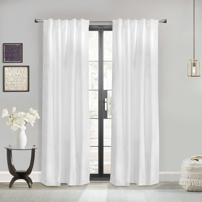 Rideau 100% coton, Blanc, L 40 po x L 84 po