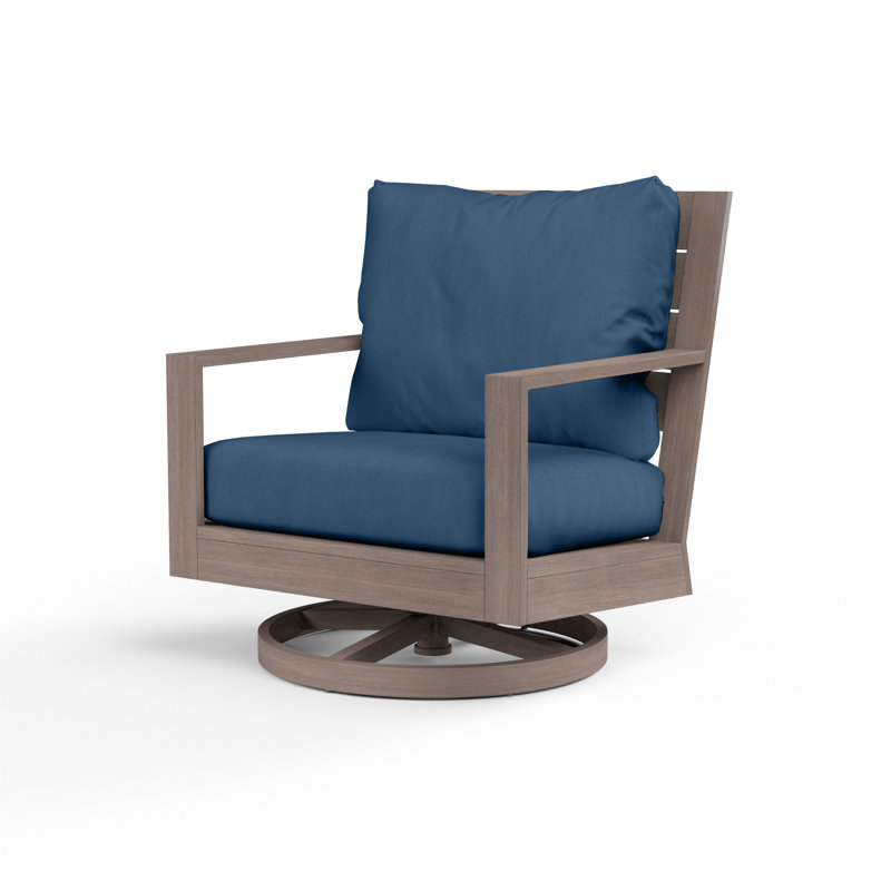Chaise longue pivotante d'extérieur avec coussins Sunbrella Laguna, Sunbrella® Echo Midnight