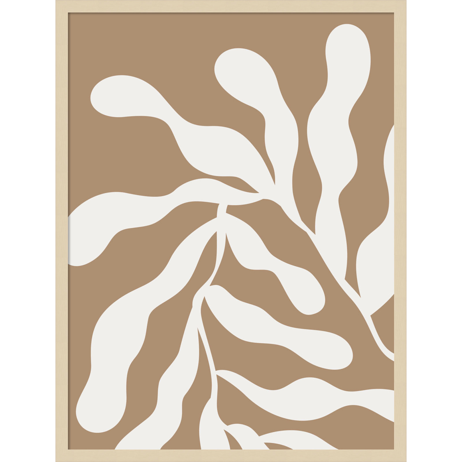 Erminia "Retro Matisse Botanical 1" Print, Brown, 33" H x 25" W x 1" D