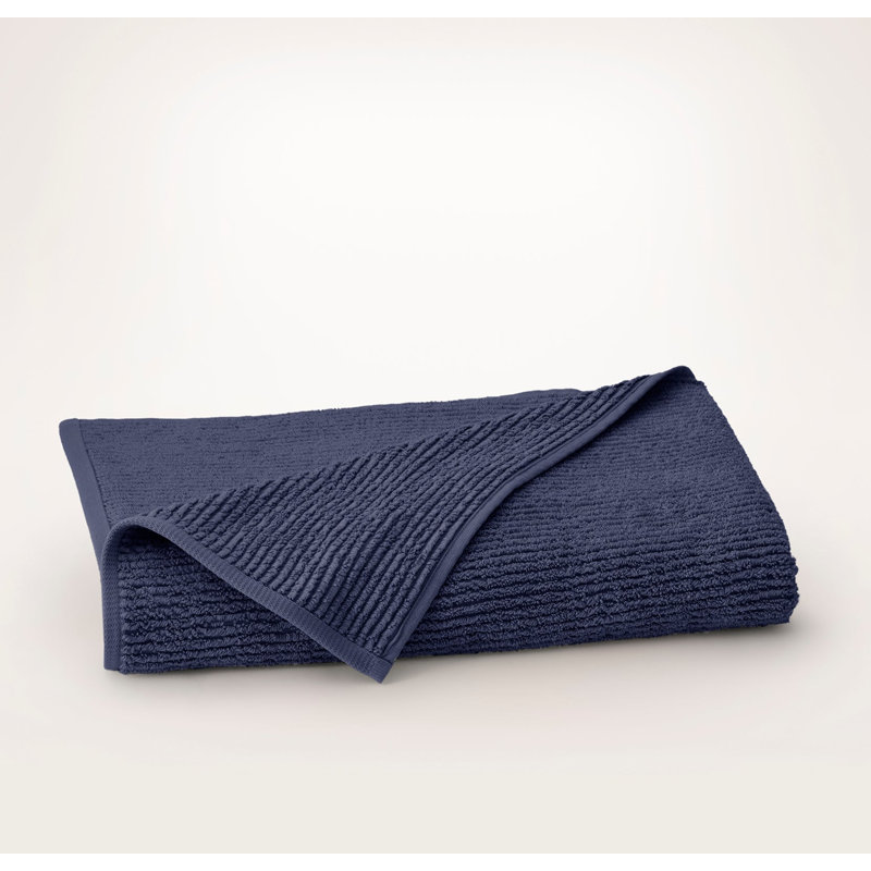 Turkish Ribbed Bath Sheet Set, Coastal Navy, 6 Pieces: 2 Bath Sheet, 2 Washcloth, 2 Hand Towel