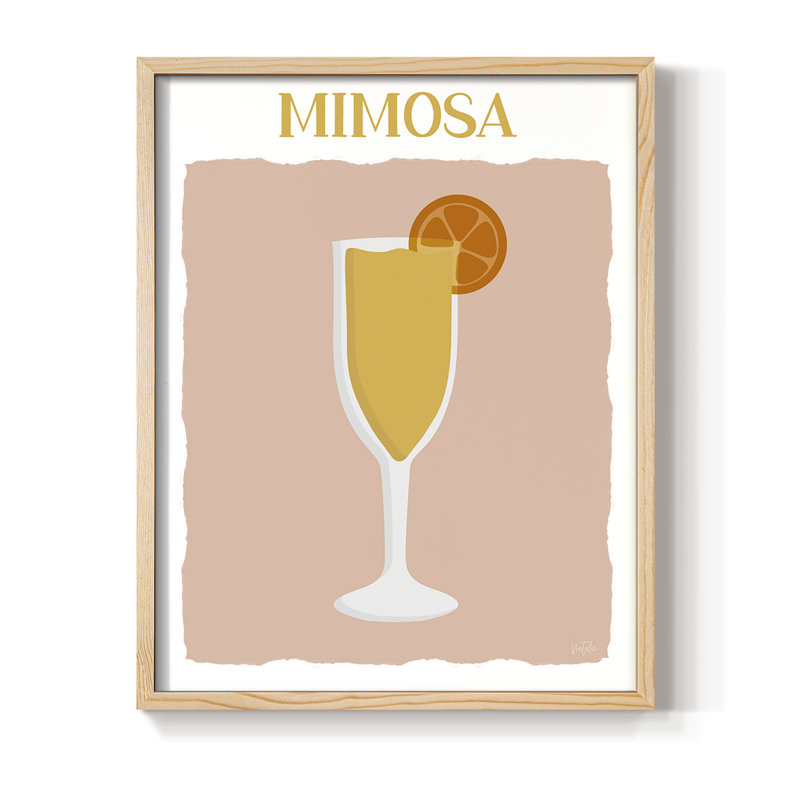 Mimosa Framed Print - Solid Wood, Natural, 11" H x 9" W
