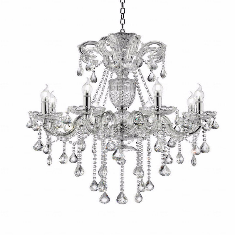 Chandelier  - 37" Crystal 8-Led Light