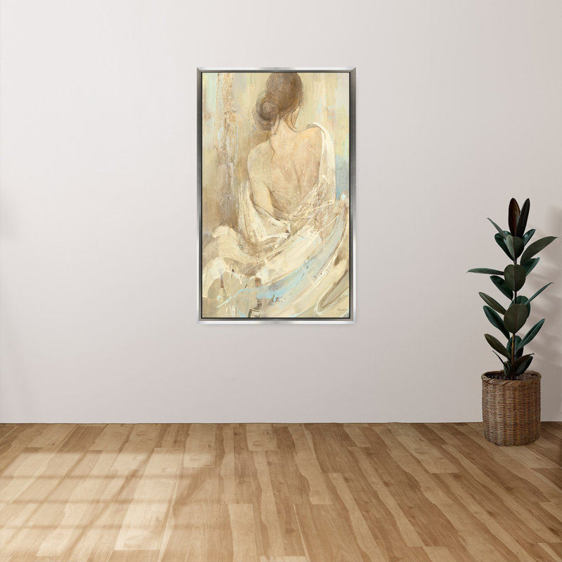 "Abstract figure Study I" par Albena Hristova, reproduction sur toile dans un cadre flottant, H 63,5 po x l 39,5 po