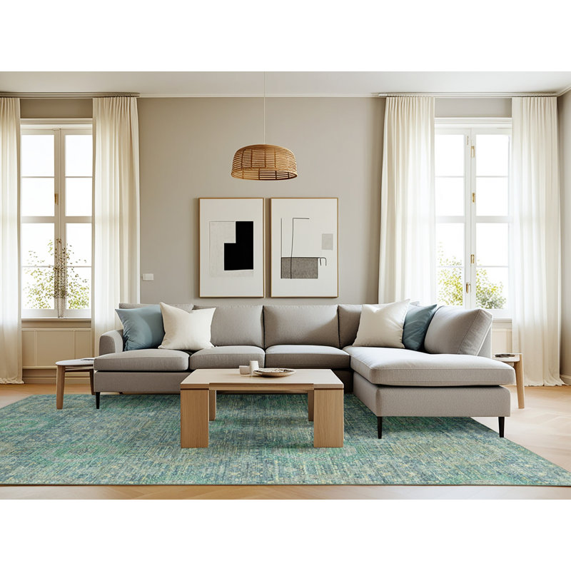 Tapis abstrait 100% lavable à la machine 2359 ABS2359, Rectangle 8 pi x 12 pi