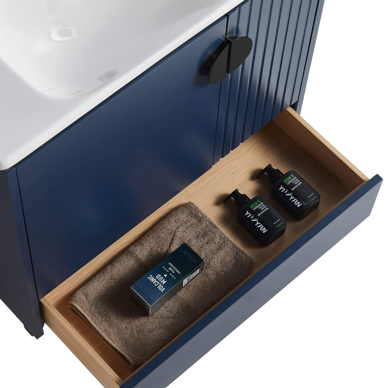 Saimah 30'' Single Bathroom Vanity, Black, Navy Blue