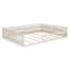 Lit plateforme tapissier double avec garde-corps et coussin Beige