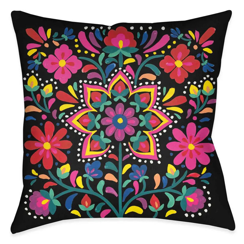 Coussin décoratif d'intérieur Folk Art Floral III