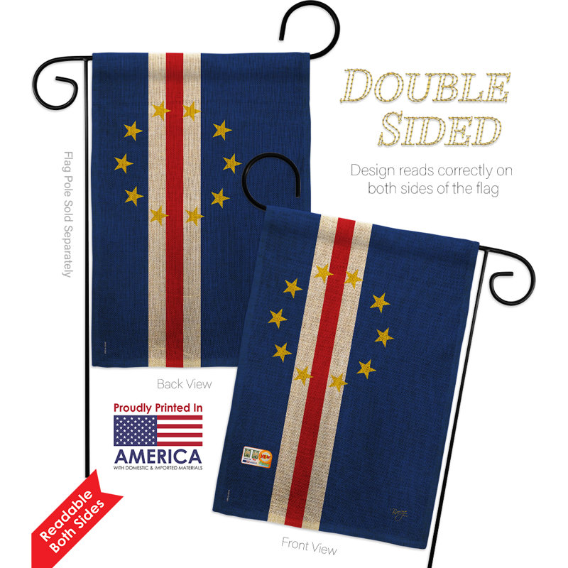 Polyester 2 côtés 18,5 x 13 po cape verde drapeau de jardin