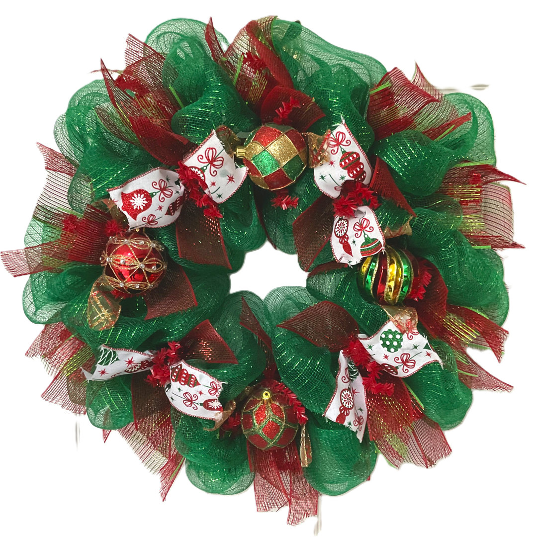Christmas Wreath with Ornaments The Holiday Aisle®