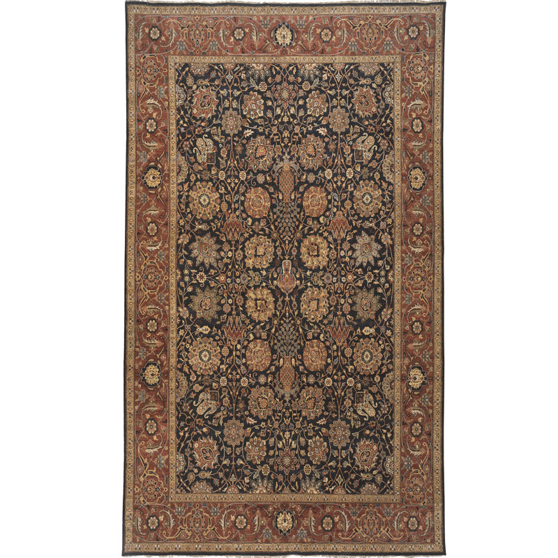 Tapis de couloir oriental en laine noué à la main brun / noir, Tapis de couloir 5 pi x 11 pi 7 po