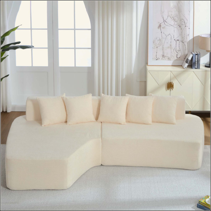 Canapé modulaire à compression avec méridienne confortable, canapé à compression irrégulière en forme de L avec siège profond, canapé-lit modulaire minimaliste pour salon