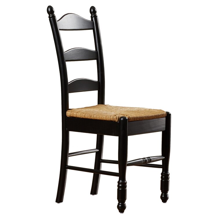 Amasya Ladder Back Side Chair (Set of 2) Lark Manor Color: Black