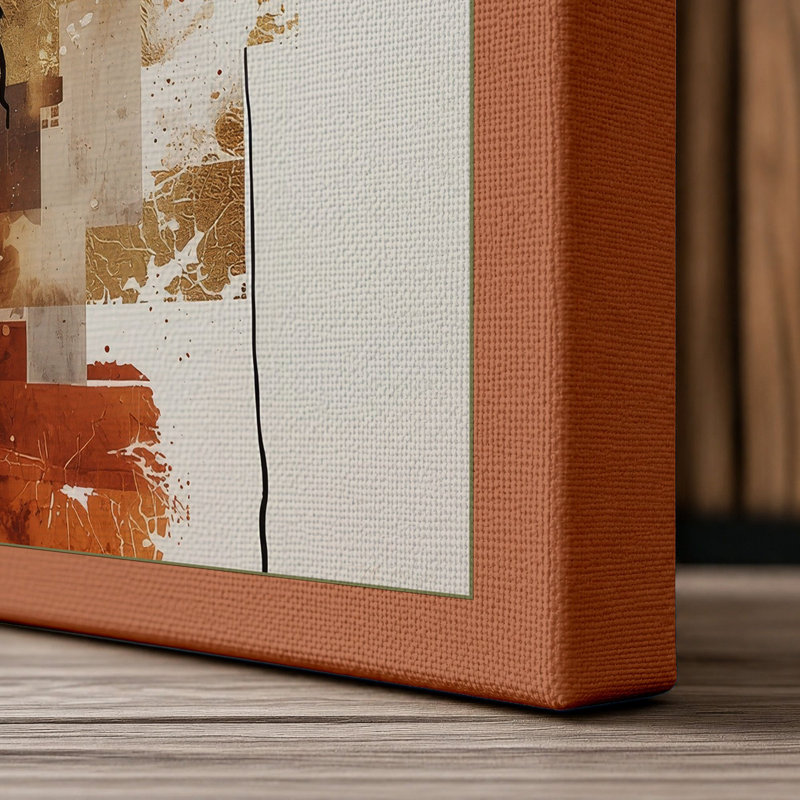 Warm Abstractions Abstract - Wrapped Canvas, 18x12 - 45.7 x 30.5 cm, Terracotta Border