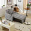 Canapé-lit convertible 3-en-1 en velours avec fauteuil inclinable réglable, ports USB et support pour téléphone-513153281