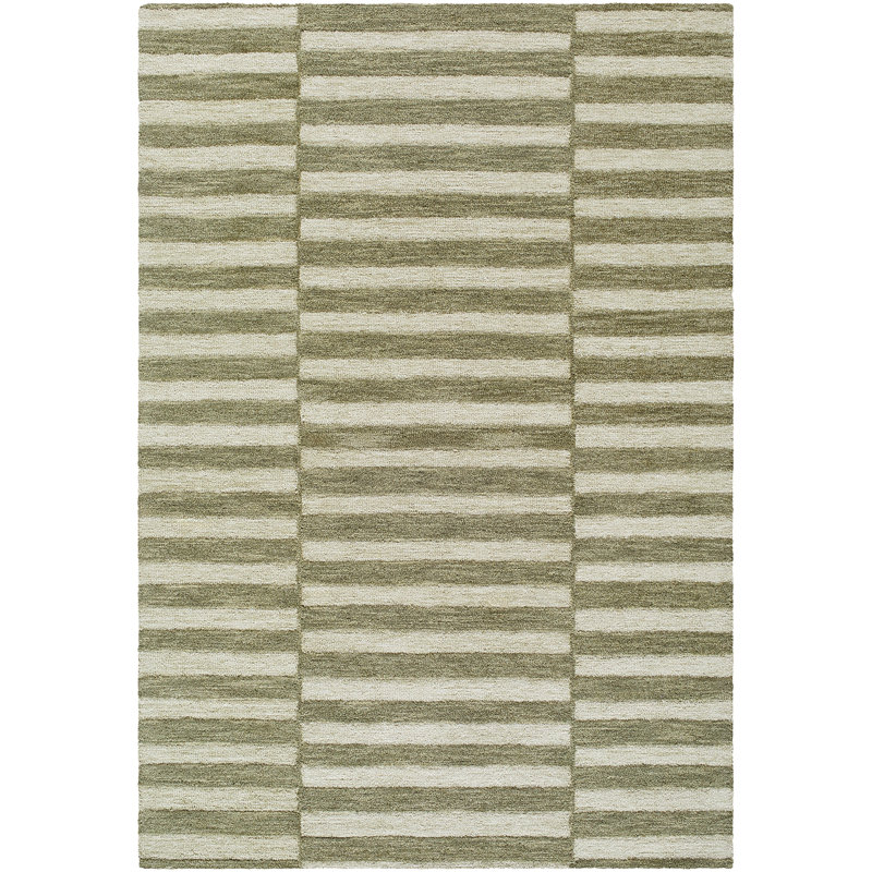 Moroccan Wool Hand Tufted Area Rug, Sage/Olive/Cream, Rectangle 183 x 275 cm