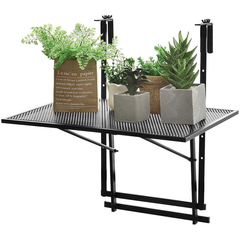 Valatie Rectangular Metal Folding Outdoor Balcony Table , 60.5cm cm W 10cm cm D