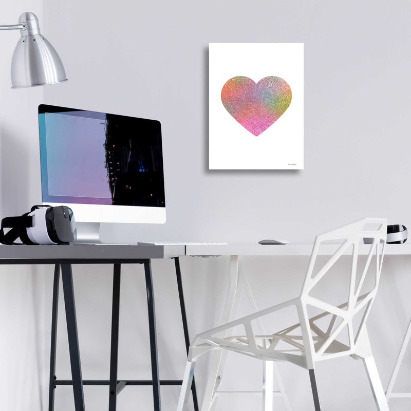 «Happy Heart I» par Seven Trees Design, art mural en verre acrylique, H 16 po x l 12 po x P 0,13 po
