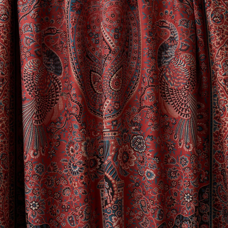 Colmery Paisley Panel Fabric, Rouge