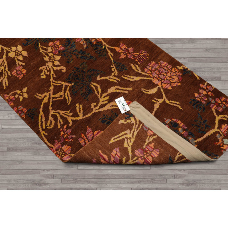 Tapis unique brun de 3 pi 1 po x 6 pi 2 po Amitabh
