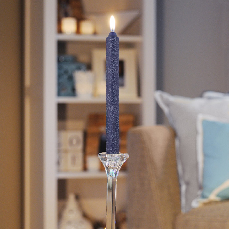 Timberline Arista Dinner Unscented Taper Candle, 9" H x 0.88" W x 0.88" D, Abyss