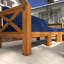 Ensemble de canapé modulaire d'extérieur en bois 5 pièces avec coussins et table basse-748817658