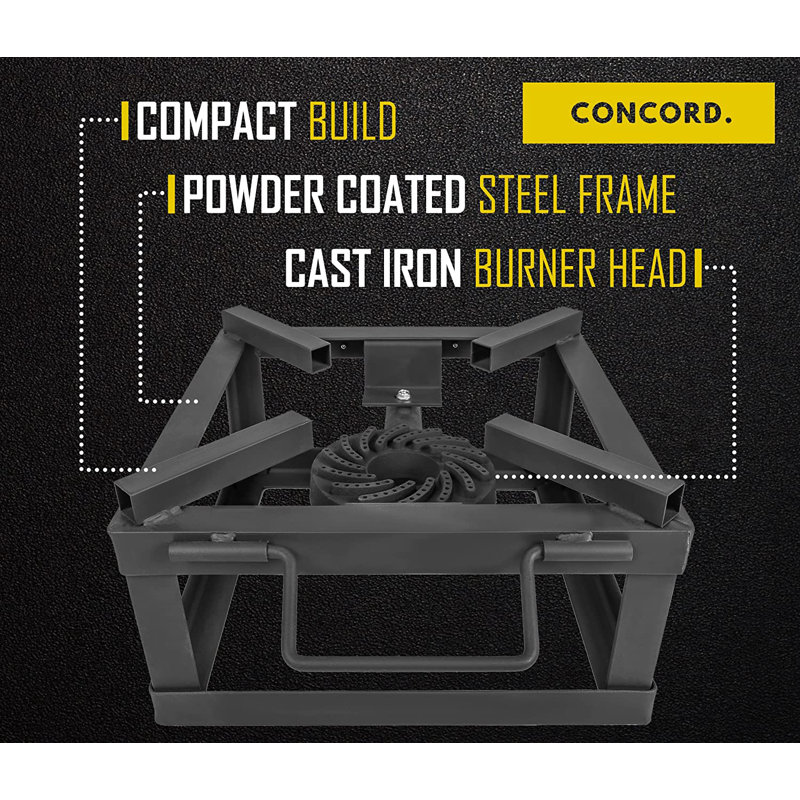 Concord 12" Black Cast Iron Single Propane Outdoor Burner