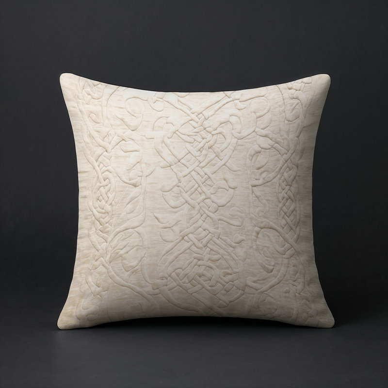 Coussin décoratif intérieur et extérieur Modern, Carré 16 po, Beige abstrait 5