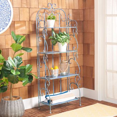 Angellyn Metal Weather Resistant Patio Shelving