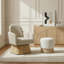 Fauteuil d'appoint pivotant en tissu texturé Marlowe Arachne-597287934-597287935