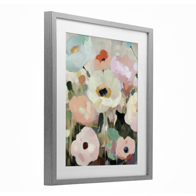 Garden Of Mint Flowers Framed Print Under Glass, design by Annabelle Hall