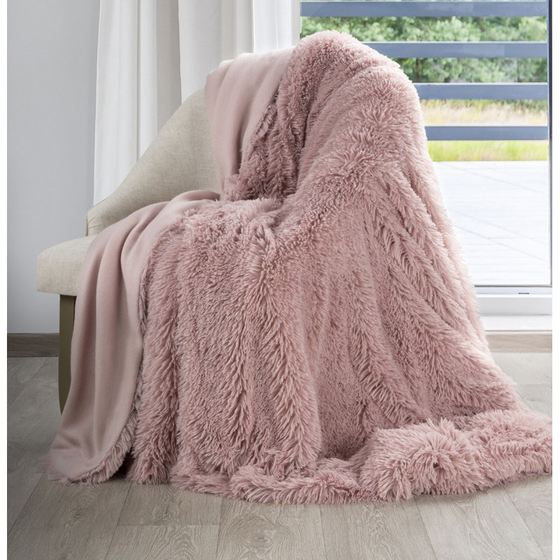 Garran Polyester Solid Colour Bedspread, W170 x L210cm, Powder Rose