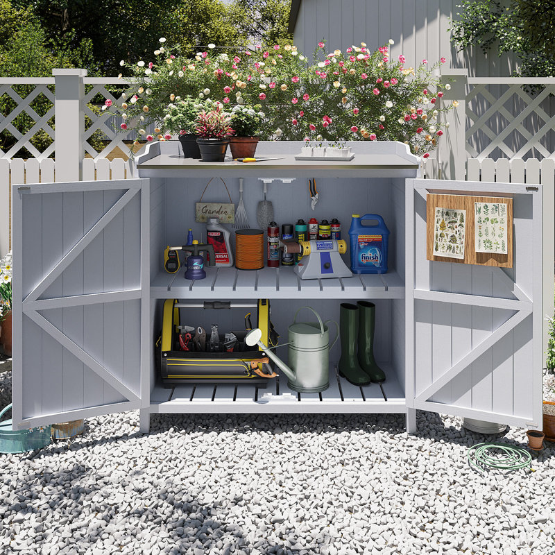 56x26.5x106cm Wooden Garden Storage Shed