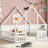 House-Shaped Floor Bed with Fence, Guardrails-834386816-834386831