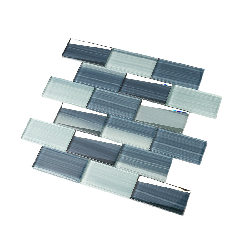 2" x 4" Beveled Glass Brick Joint Mosaic Wall & Floor Tile